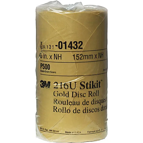 Disques abrasifs 3M Stikit Gold 6 po sans trou, adhésifs (PSA)