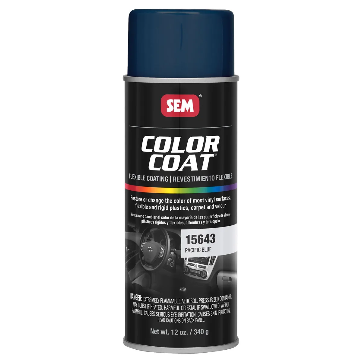Peinture SEM Color Coat bleu Pacifique en aérosol, 454 g