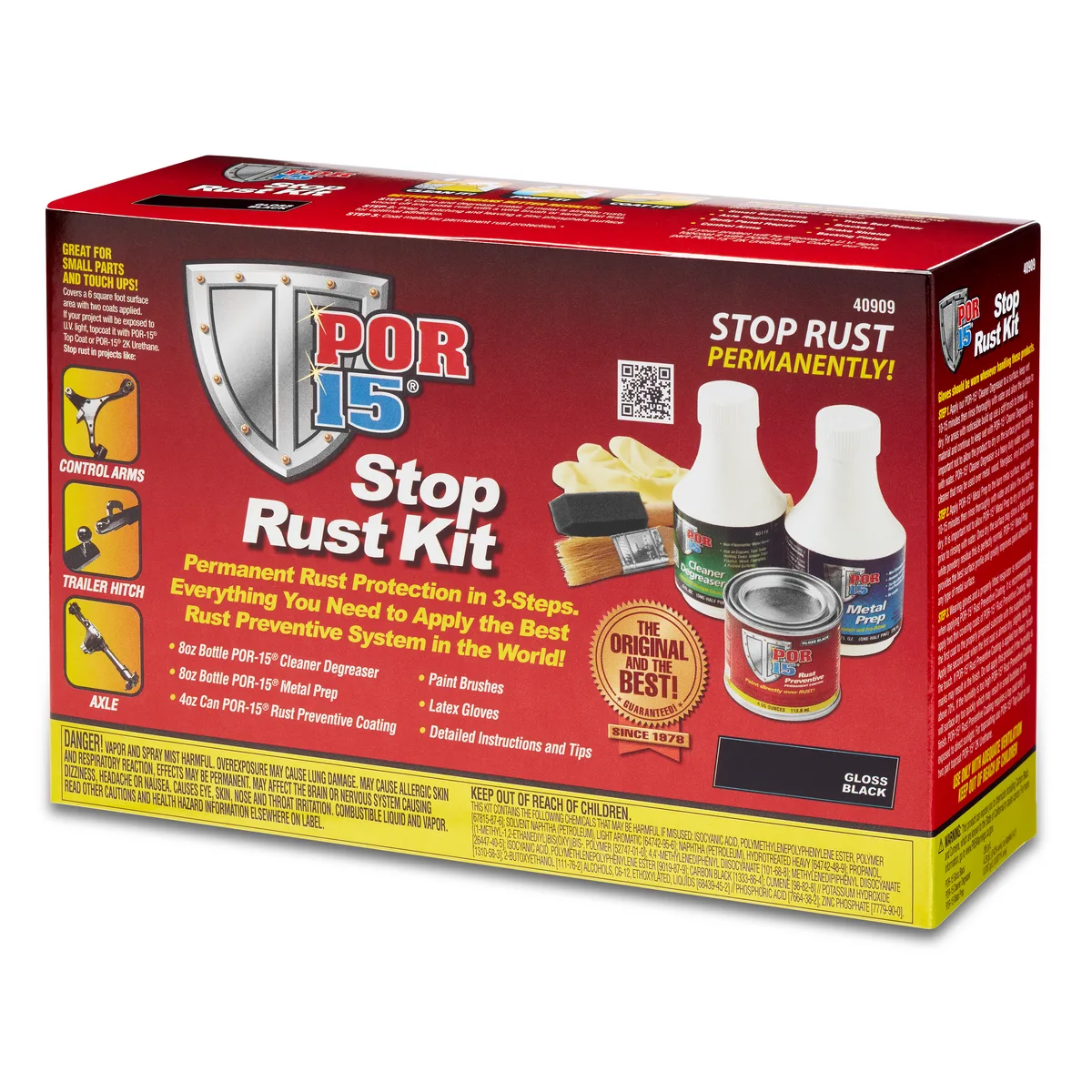 POR-15 Stop Rust 3-Step Kit, Gloss Black