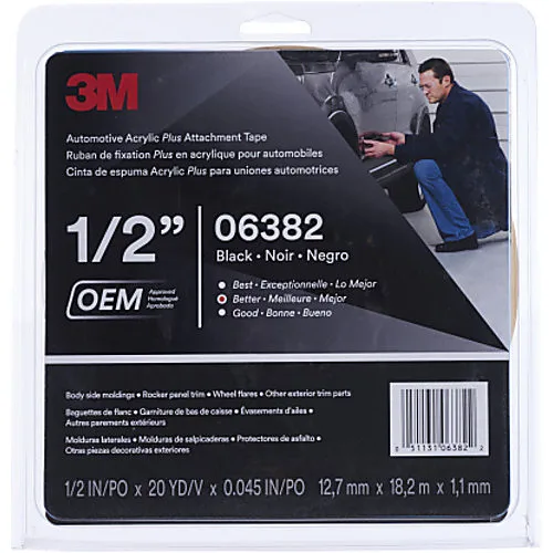 3M Black Acrylic Foam Double-Sided Tape, 45 mil