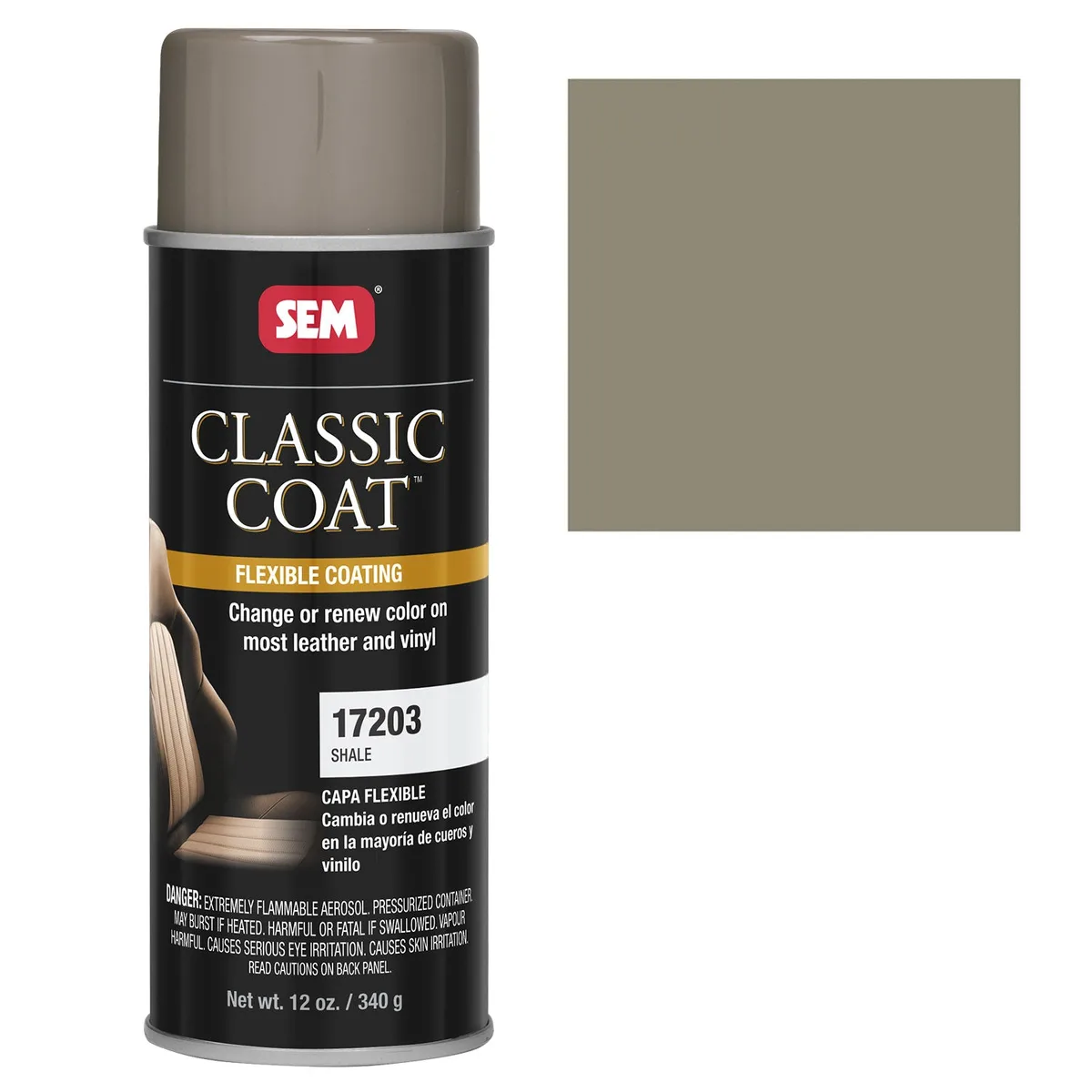 Peinture pour cuir et vinyle SEM Classic Coat Shale, 454 g