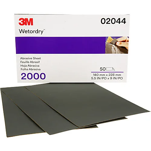 3M Imperial Wetordry Sheets, 5 1/2 x 9 in., 2000 Grit