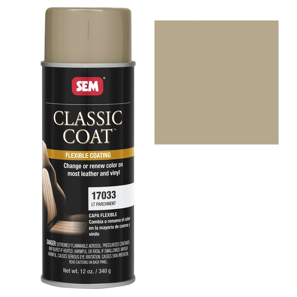 Peinture pour cuir et vinyle SEM Classic Coat parchemin pâle, 454 g