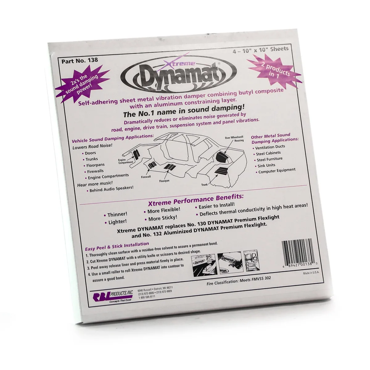Panneaux insonorisants Dynamat Extreme 10 x 10