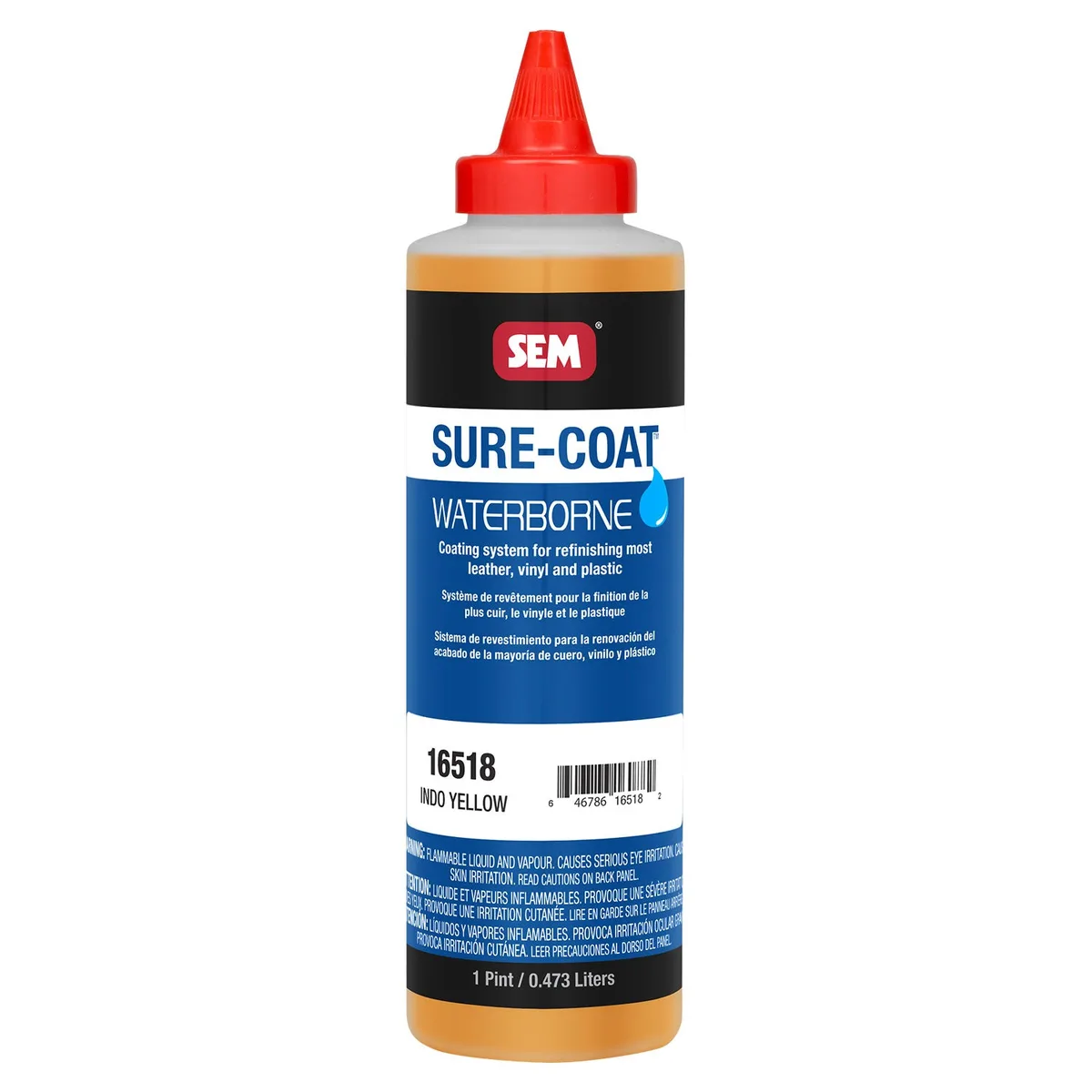 Couleur à base d'eau SEM Sure-Coat jaune Indo, 473 ml