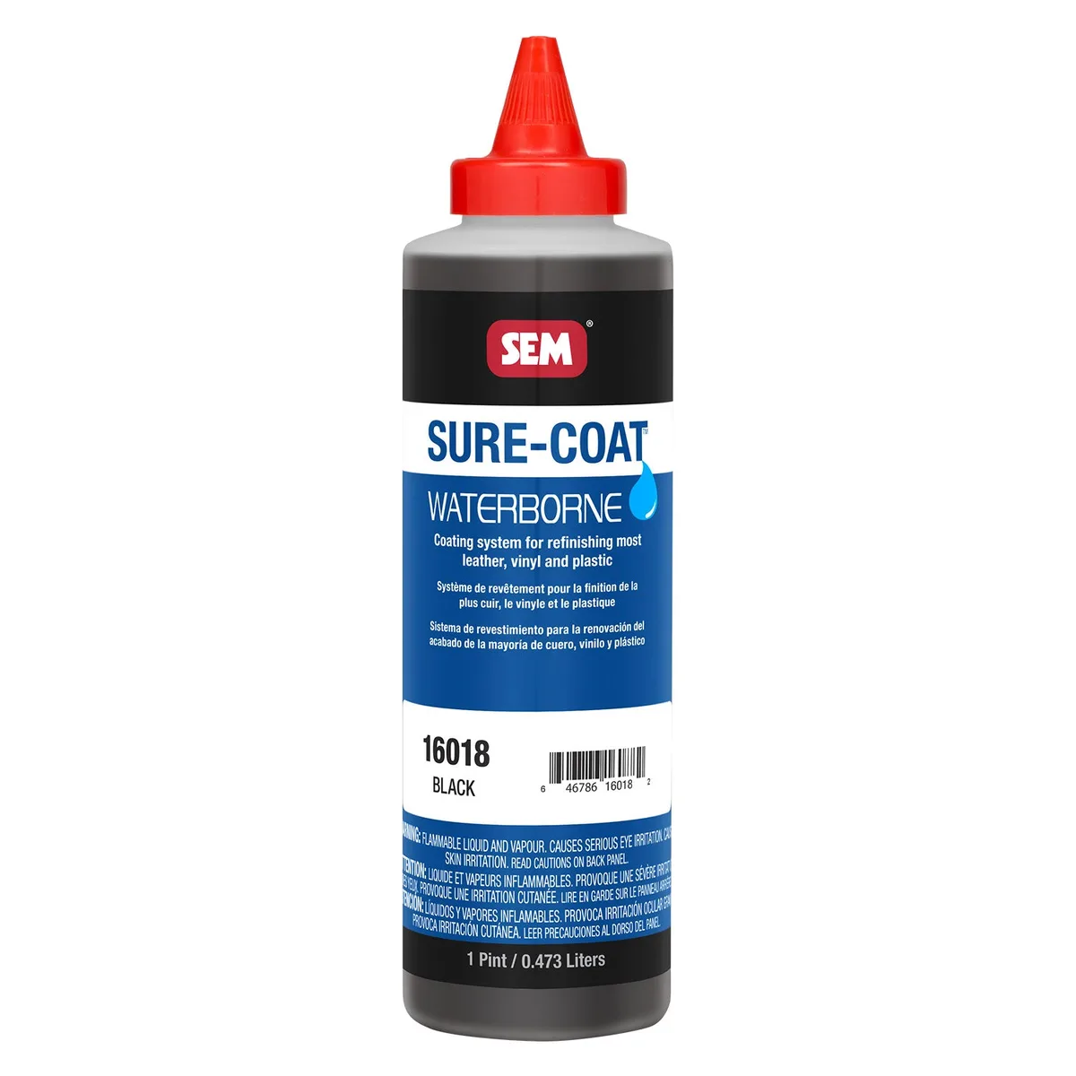 SEM Sure-Coat Waterborne Colour, Black, Silver & White, 473 ml
