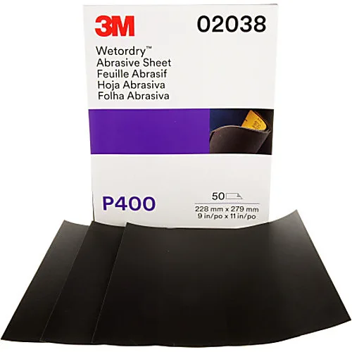 3M Imperial Wetordry Sheets, 9 x 11 in., P400